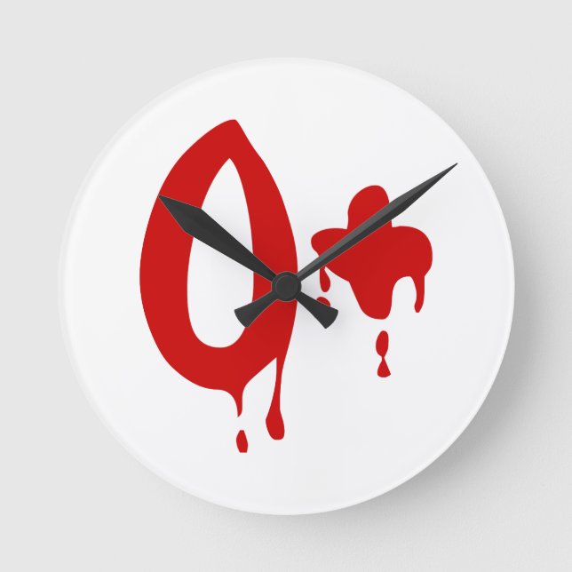 Blood Group O+ Positive #Horror Hospital Round Clock (Front)