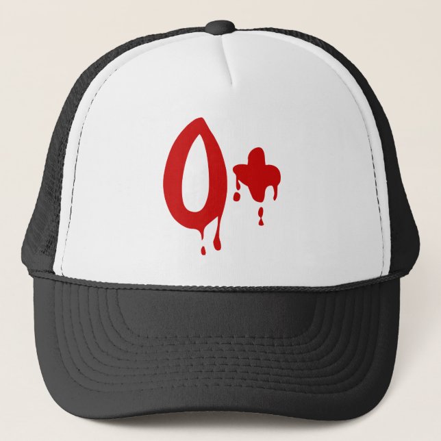 Blood Group O+ Positive #Horror Hospital Trucker Hat (Front)