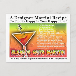 Blood & Guts Halloween Martini Recipe Postcard