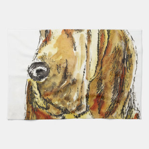 Blood Hound Dogs Tea Towel