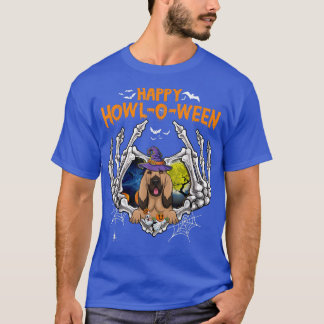 Blood Hound Skeleton Heart Happy HowlOWeen Costume T-Shirt