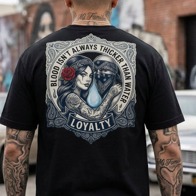 Blood isn't always thicker than water Back hit T-Shirt (Blood isn't always thicker than water Back hit T-Shirt)