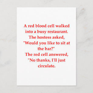 blood joke postcard