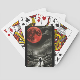 Blood moon black playing cards