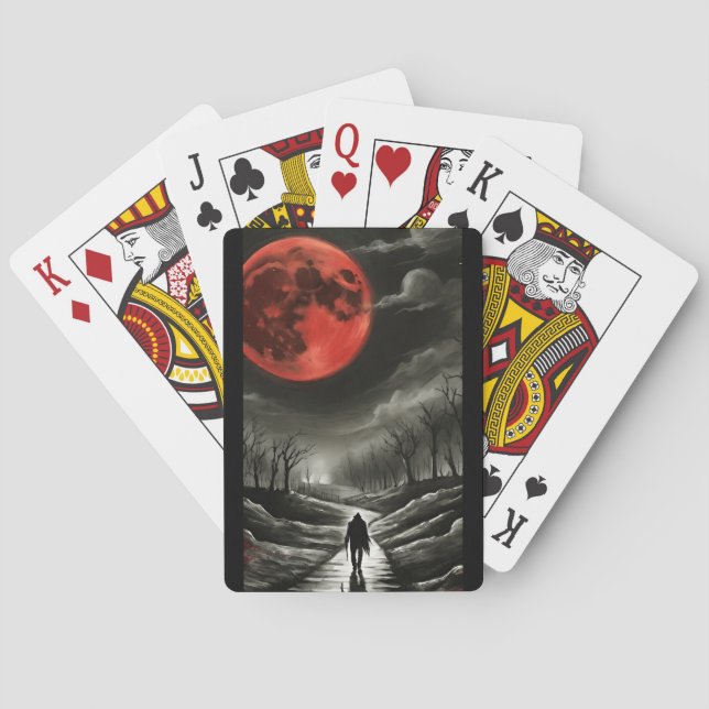 Blood moon black playing cards (Back)