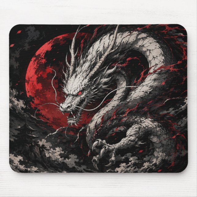 Blood Moon Dragon Mouse Mat (Front)