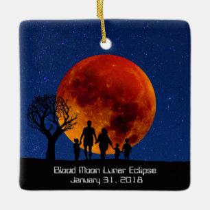 Blood Moon Lunar Eclipse 2018 Ceramic Tree Decoration