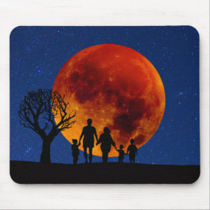 Blood Moon Lunar Eclipse Family Mouse Mat