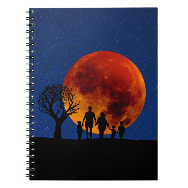 Blood Moon Lunar Eclipse Family Notebook (Front)