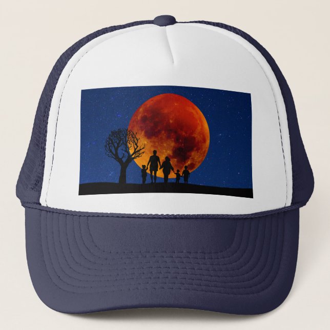 Blood Moon Lunar Eclipse Family Trucker Hat (Front)