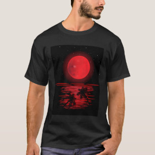 Blood moon lunar eclipse in night sky T-Shirt
