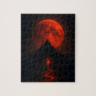 Blood Moon Over the Fiery Mountain Jigsaw Puzzle