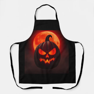 Blood Moon Pumpkin Emperor Art Apron