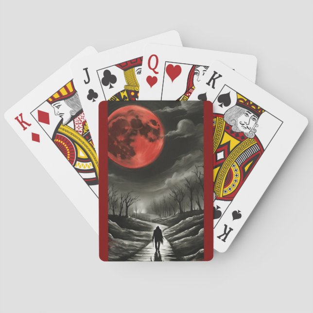 Blood moon red playing cards (Back)