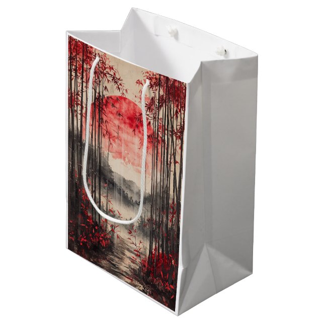 Blood Moon Sakura Ink Wash (1) Medium Gift Bag (Front Angled)