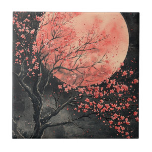 Blood Moon Sakura Ink Wash (2) Tile