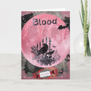 BLOOD Moon Samhain FAIRY Greeting CARD Halloween