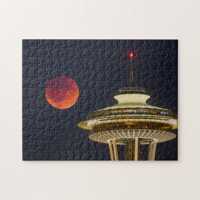Blood Moon | Seattle Space Needle Jigsaw Puzzle (Horizontal)