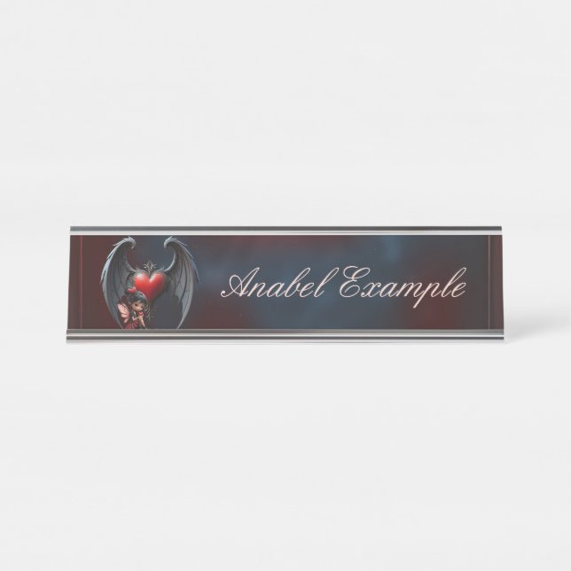 Blood Moon Valentine Fairy  Desk Name Plate (Front)
