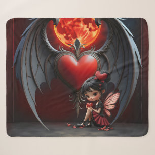 Blood Moon Valentine Fairy Sherpa Blanket