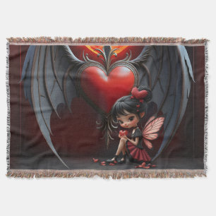 Blood Moon Valentine Fairy Throw Blanket