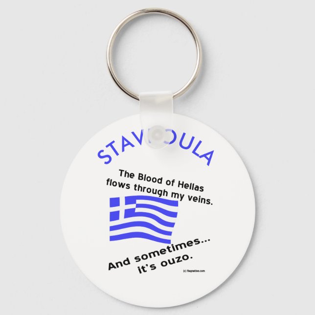 Blood of Hellas and Ouzo Personalised Key Ring (Front)