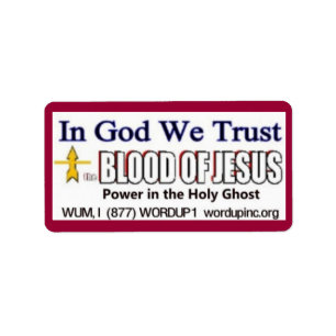 Blood of Jesus Label