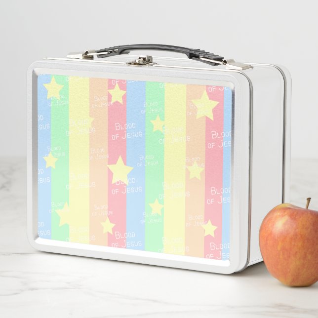 Blood of Jesus Stars Pastels  Metal Lunch Box (In Situ)
