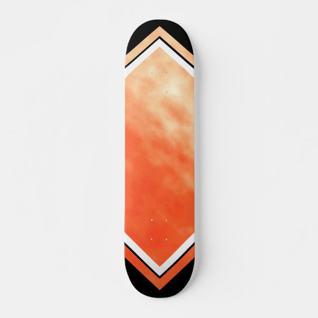 Blood Orange Black White Cloud Custom Deck 1 Skateboard (Front)