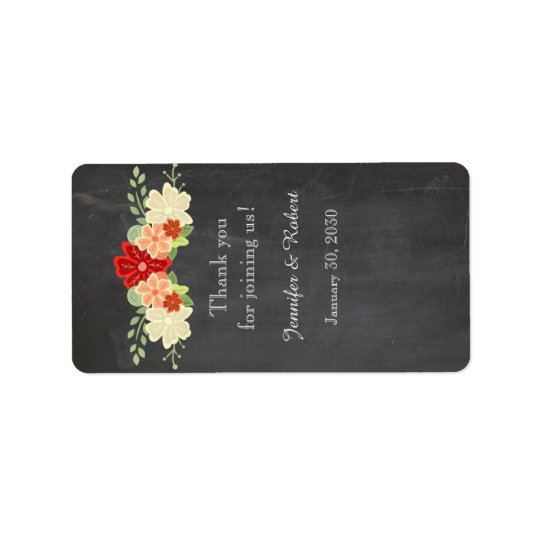 Blood Orange Chalkboard Wedding Lip Balm Label Address Label