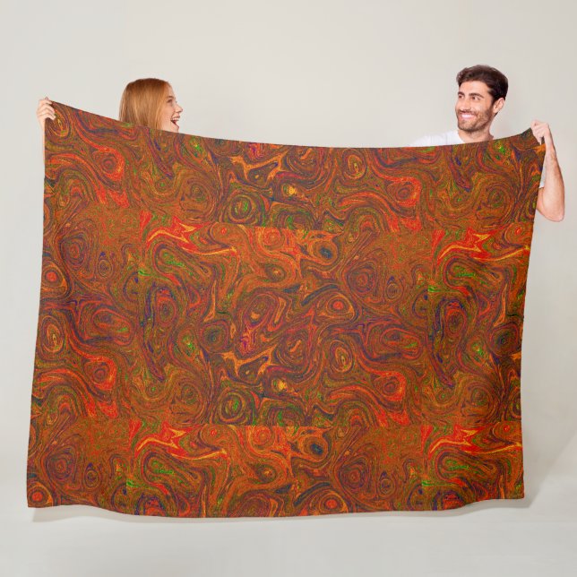 Blood Orange Fire Stone Fleece Blanket (In Situ)