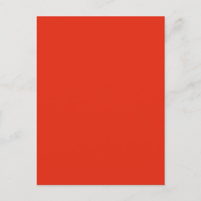 Blood Orange Red Solid Trend Colour Background Postcard (Front)