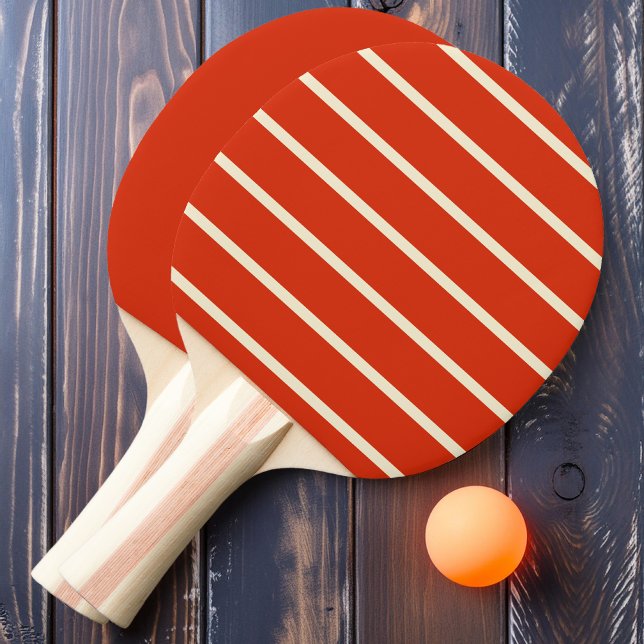 Blood Orange Striped and Solid  Ping Pong Paddle (Creator Uploaded)