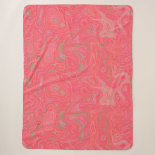 Blood Pink and Orange Fire Stone 1 Sherpa Blanket
