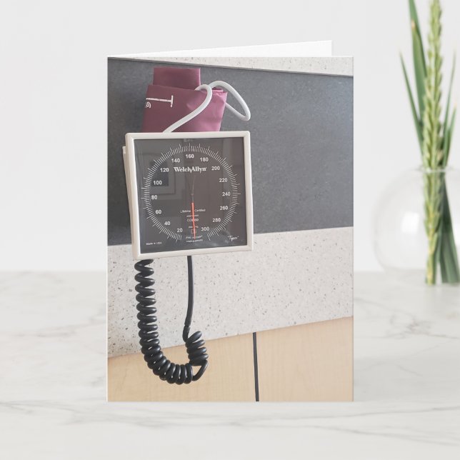 "Blood Pressure Monitor" Get Well Card (Front)