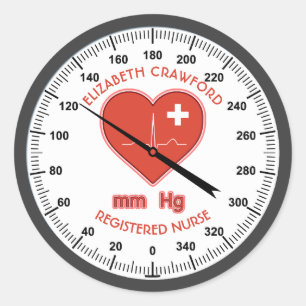 Blood Pressure Monitor Nurse Doctor Health Care Classic Round Sticker