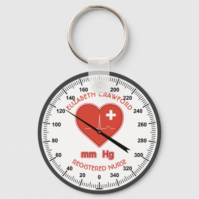 Blood Pressure Monitor Nurse Doctor Health Care Key Ring (Front)