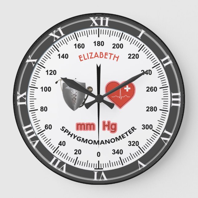 Blood Pressure Monitor Sphygmomanometer For Doctor Large Clock (Front)