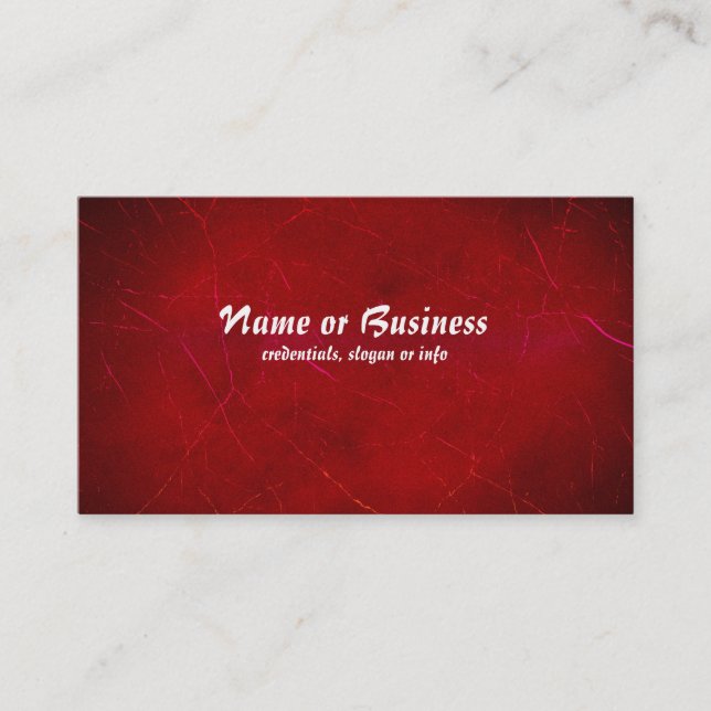 Blood Red Abstract Texture with Scratches Business Card (Front)
