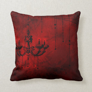 Blood Red Chandelier Vampire Dark Red Black Cushion