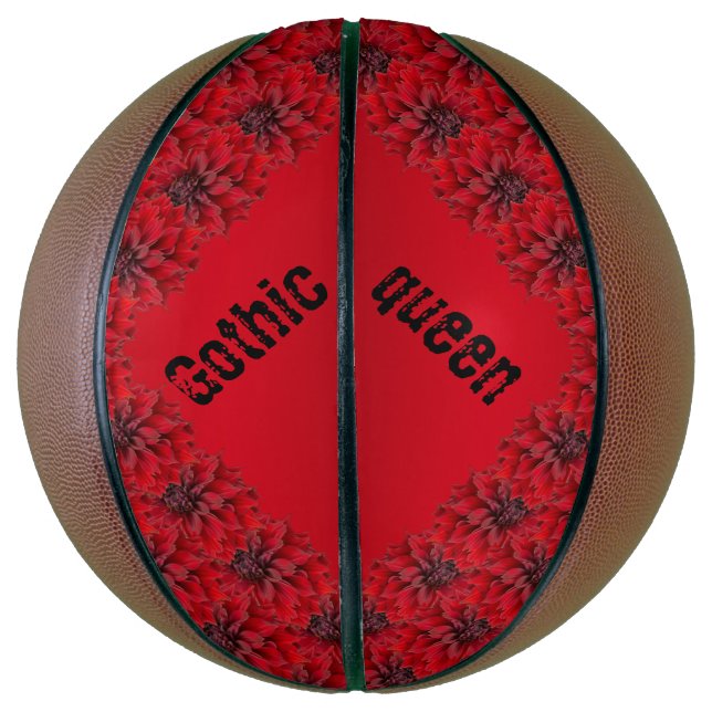 Blood red dahlias in gothic style - Gothic queen Basketball (Vertical)