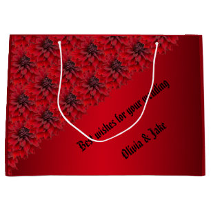 Blood red dahlias in gothic style - personalise it large gift bag