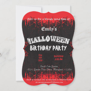 Blood Red dark vintage halloween spooky birthday Save The Date