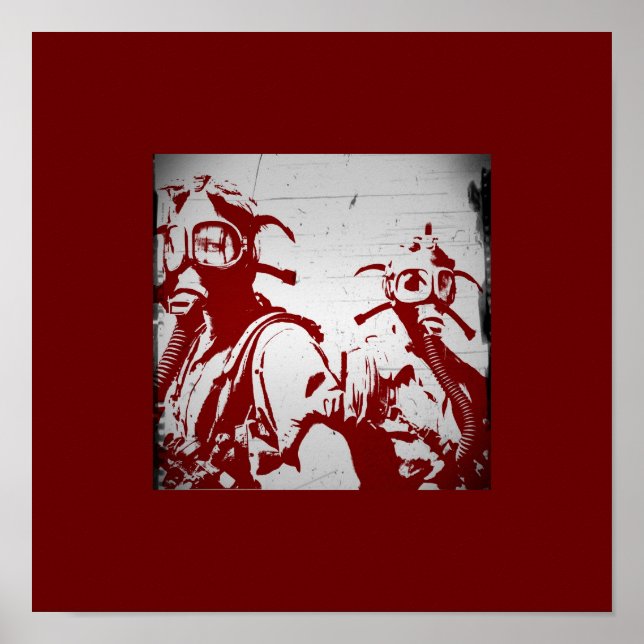 Blood Red Gas Masks Poster (Front)