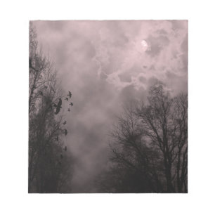 Blood Red Haunted Sky with Ravens Notepad