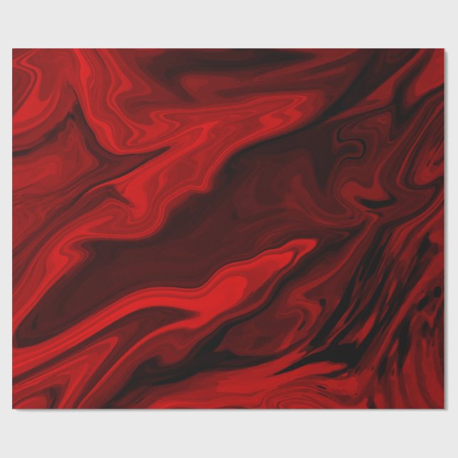 Blood Red Marble Design Gift Wrapping Paper (Flat)