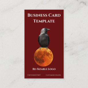 Blood Red Moon and Logo Raven Business Card