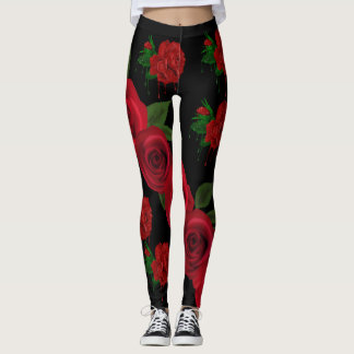 Blood Red Roses Leggings