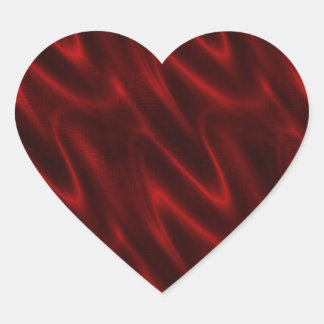 Blood Red Silk Patterned Heart Sticker Sheet