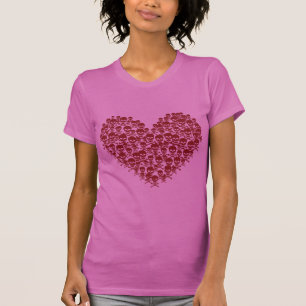 Blood Red Skull Heart T-Shirt